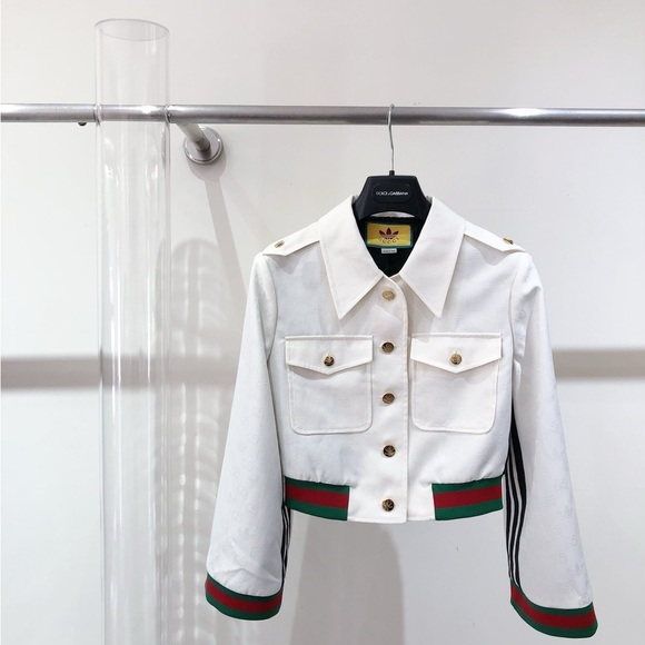 Gucci Jackets & Blazers - Authentic Gucci White Jacket with Green and Red Accents